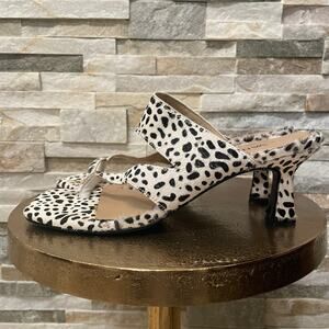 VanEli Size 9 Pony Hair Heels | Spotted Animal Print, Kitten Heel, Y2K Mules